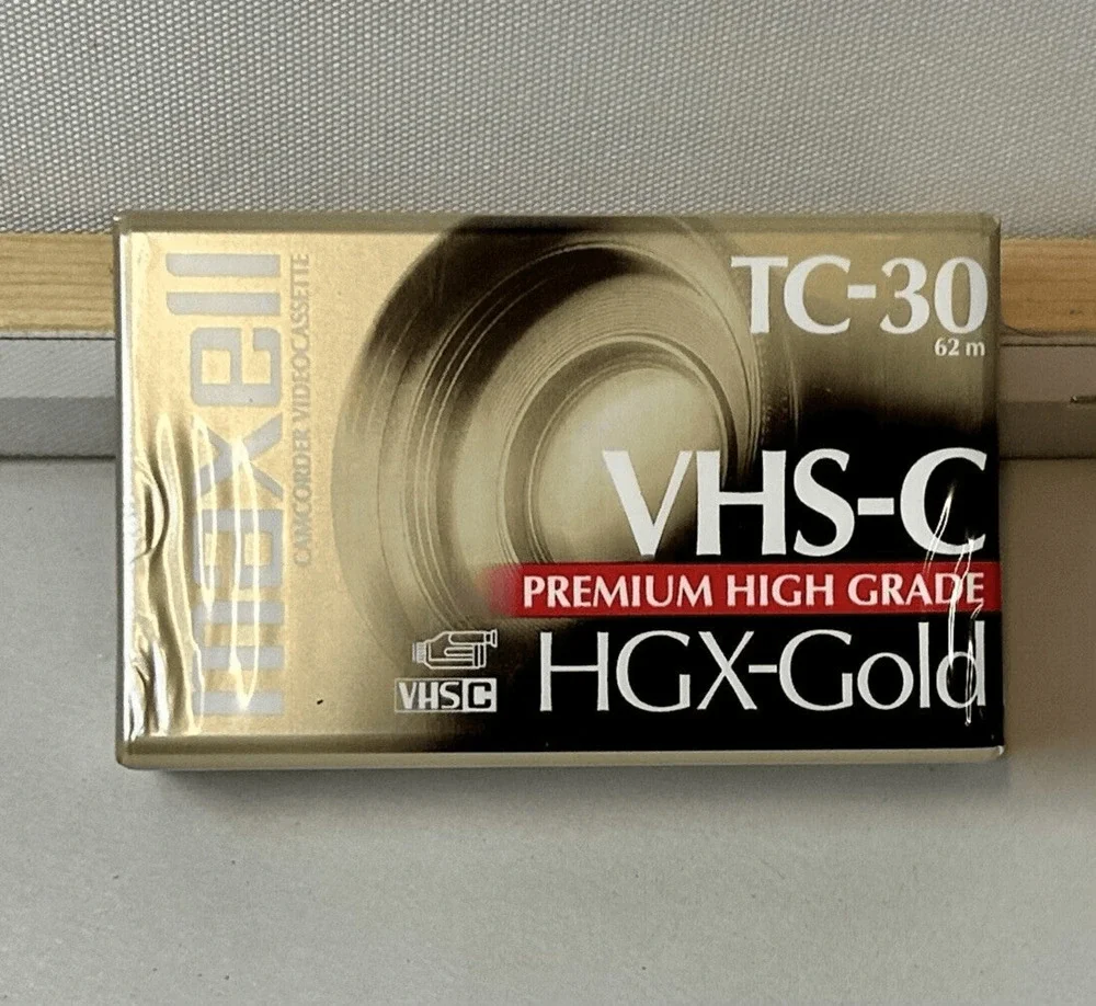 Maxell VHS-C TC-30 HGX-Gold Camcorder Blank Tape  Premium High Grade New Sealed